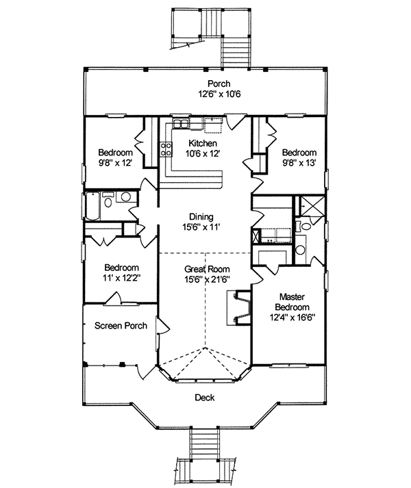 Seabrook Island Vacation Home Plan 024D0151 House Plans