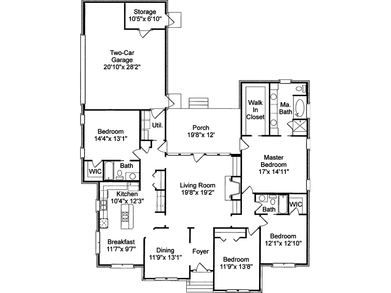Tarragona Bay Ranch Home Plan 024D0530 Shop House Plans and More
