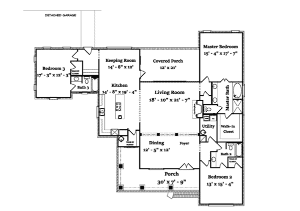Country Home Plan First Floor 024D-0820