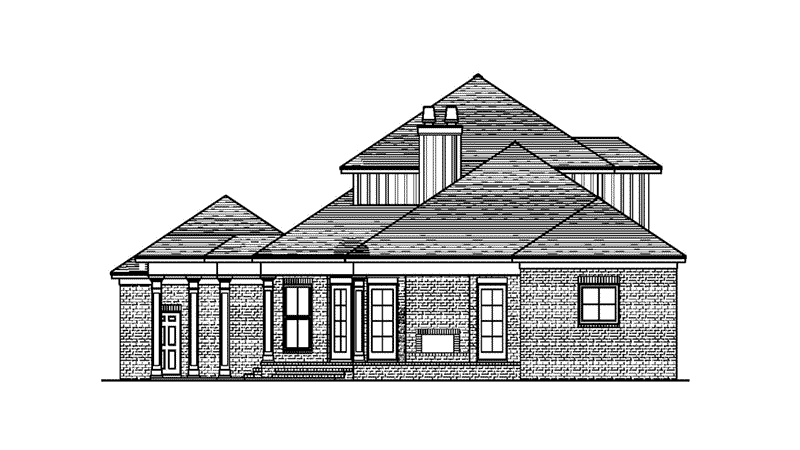 Plantation House Plan Rear Elevation - 024D-0821 | House Plans and More