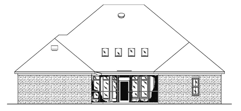 Traditional House Plan Rear Elevation - 024D-0823 | House Plans and More