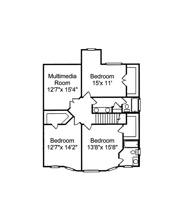 Sunbelt Home Plan Second Floor 024S-0001