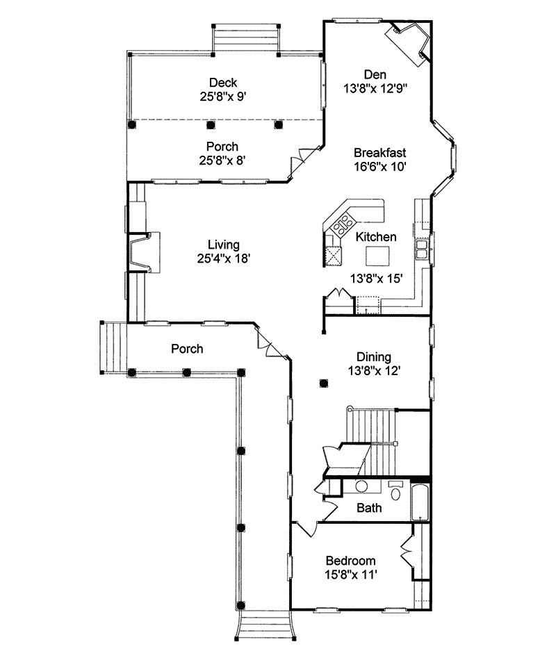 Southern Home Plan First Floor 024S-0008