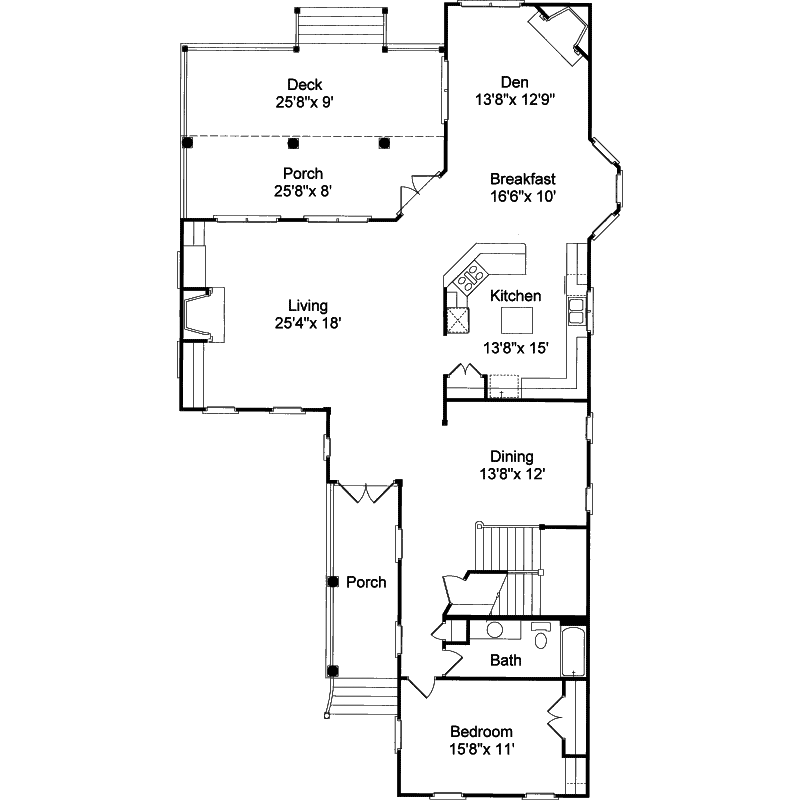 Plantation House Plan First Floor - Donelson Plantation-Style Home 024S-0009 | House Plans and More