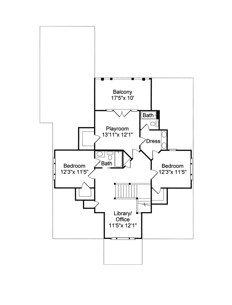 Southern Home Plan Second Floor 024S-0010