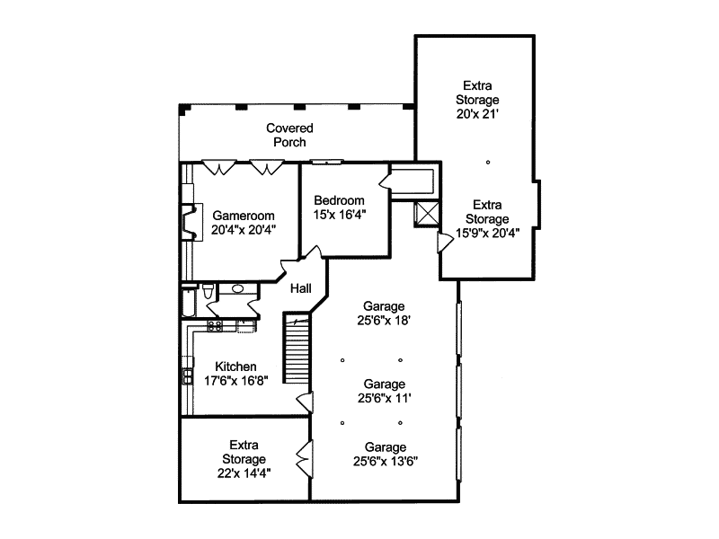 Southern House Plan Lower Level Floor - Sheffield Point Southern Home 024S-0020 | House Plans and More
