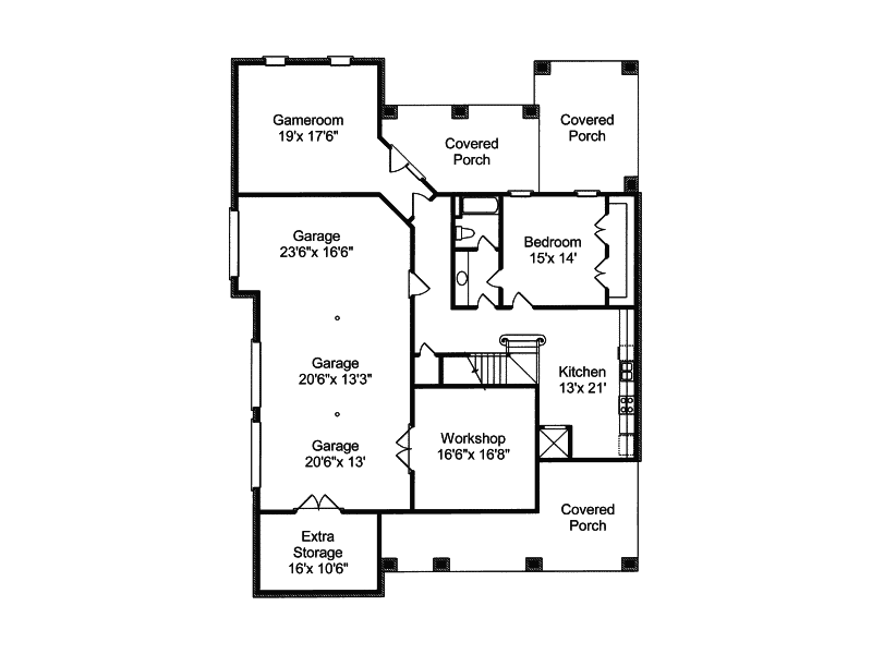 Lowcountry House Plan Lower Level Floor - Burkitt Raised Luxury Home 024S-0022 | House Plans and More