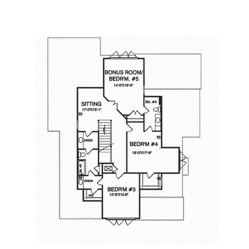 Traditional Home Plan Second Floor 024S-0024