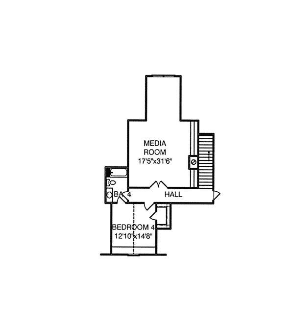 Waterfront Home Plan Second Floor 024S-0025
