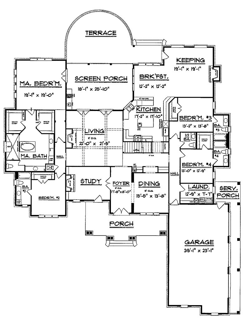 Vacation Home Plan First Floor 024S-0026