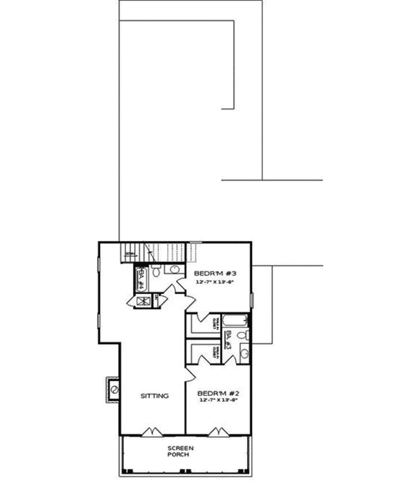 Shingle House Plan Second Floor - 024S-0028 | House Plans and More