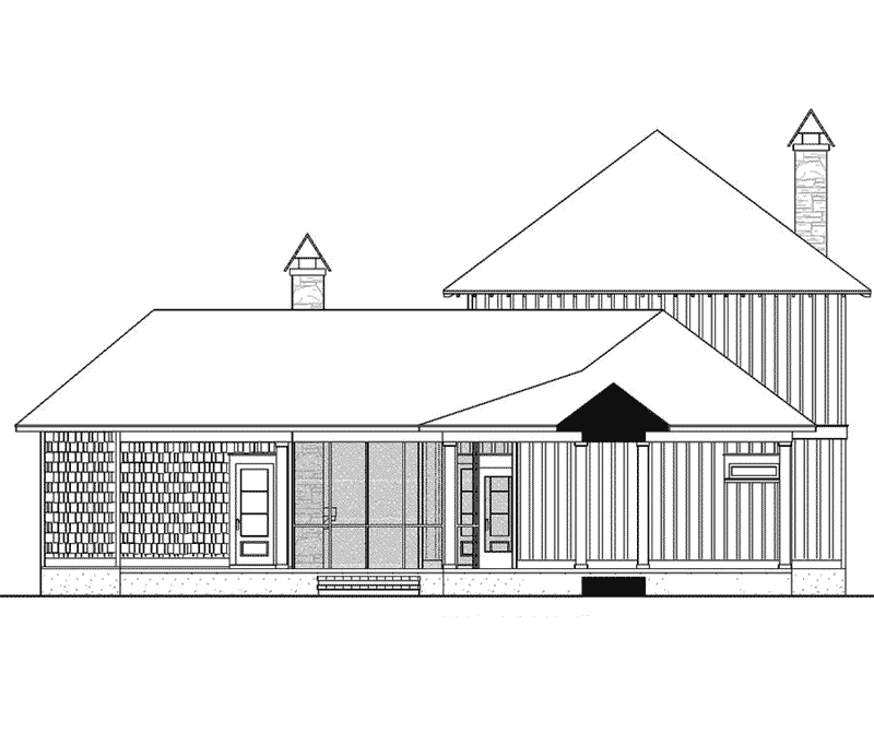 Shingle House Plan Rear Elevation - 024S-0028 | House Plans and More