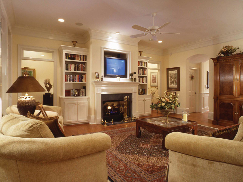 Waterfront House Plan Family Room Photo 02 - Highcroft Manor Luxury Home 024S-0037 - Search House Plans and More
