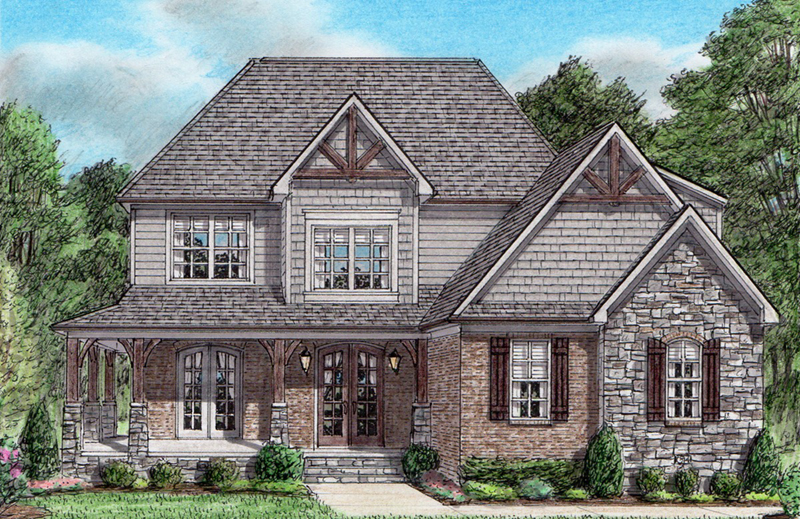 Mountain House Plan Front of Home - Barker Woods Craftsman Home 025D-0111 - Search House Plans and More