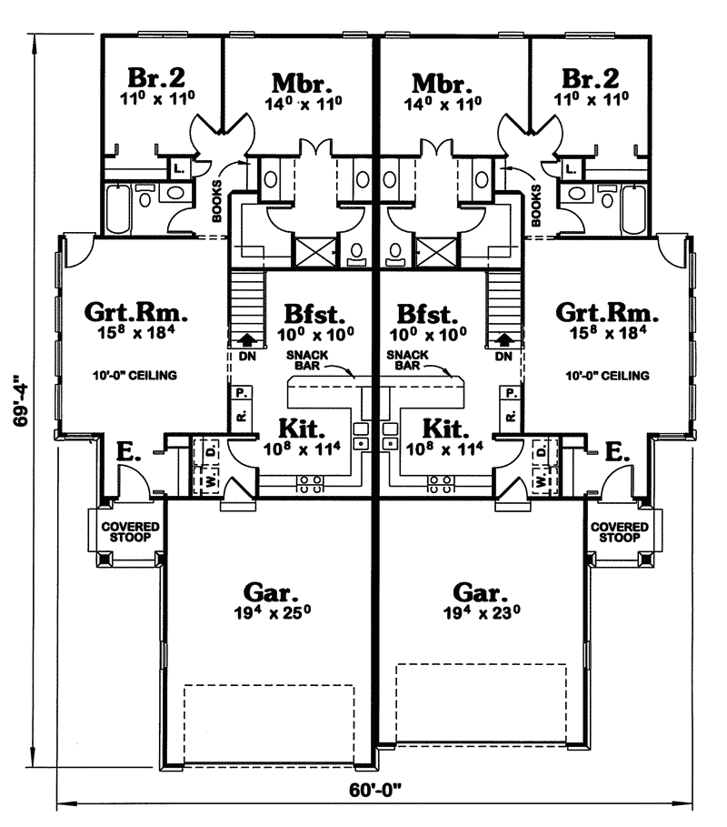 Claymont Place Duplex Plan Plan 026D0135 House Plans and More