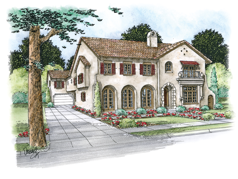 Spanish House Plan Front of Home - 026D-1852 - Shop House Plans and More