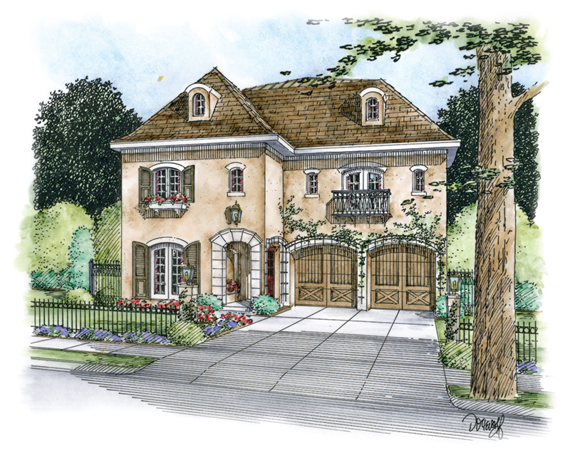 Country French House Plan Front of Home - 026D-1853 - Shop House Plans and More