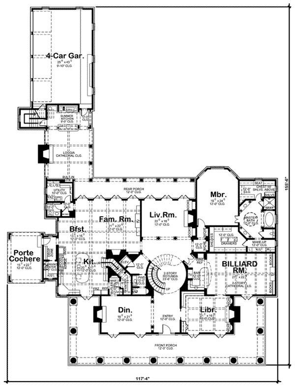 Colonial Home Plan First Floor 026D-1856