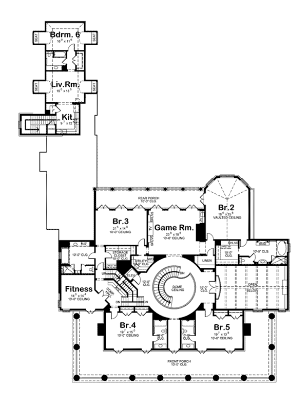 Colonial Home Plan Second Floor 026D-1856