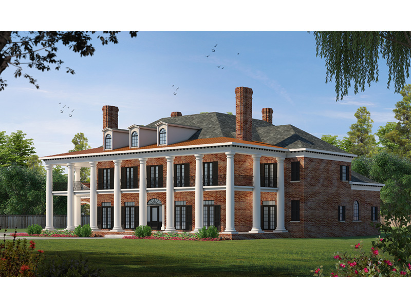 Southern Plantation House Plan Front Image - Southern Comfort Luxury Home 026D-1856 - Shop House Plans and More