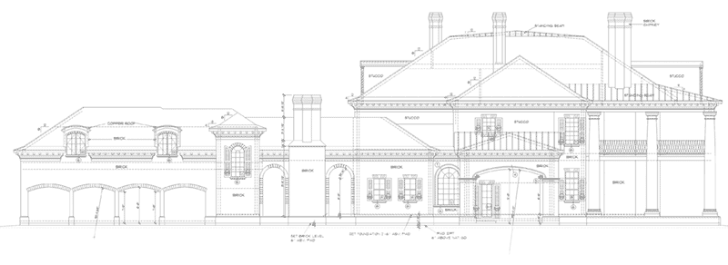 Southern Plantation House Plan Left Elevation - Southern Comfort Luxury Home 026D-1856 - Shop House Plans and More