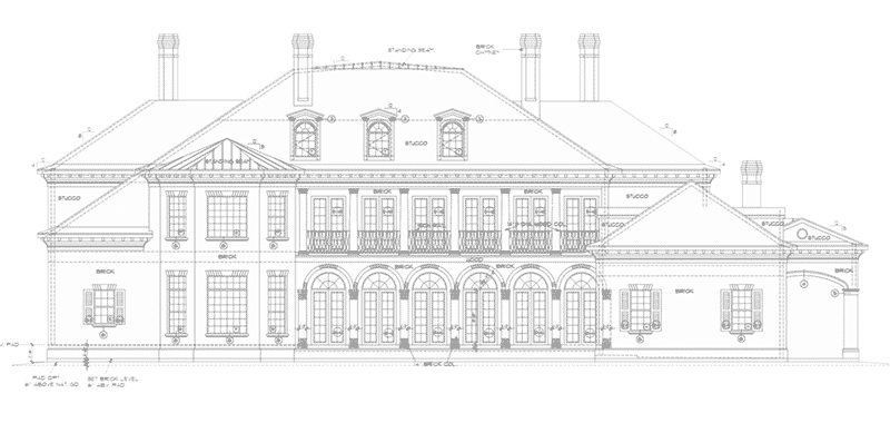 Southern Plantation House Plan Rear Elevation - Southern Comfort Luxury Home 026D-1856 - Shop House Plans and More