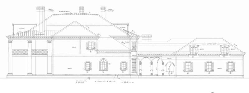 Southern Plantation House Plan Right Elevation - Southern Comfort Luxury Home 026D-1856 - Shop House Plans and More