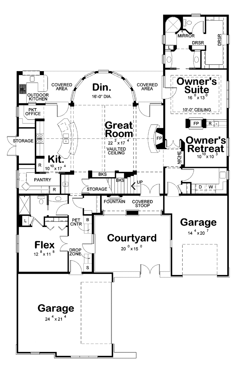 Country Home Plan First Floor 026D-1885