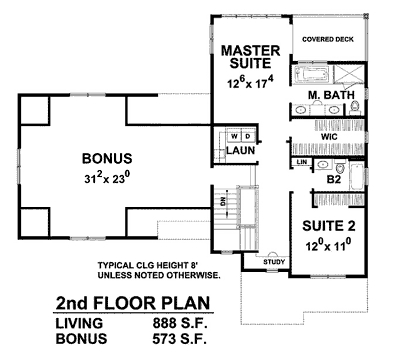Ranch Home Plan Second Floor 026D-1901