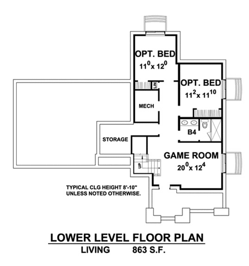 Craftsman Home Plan Lower Level 026D-1901