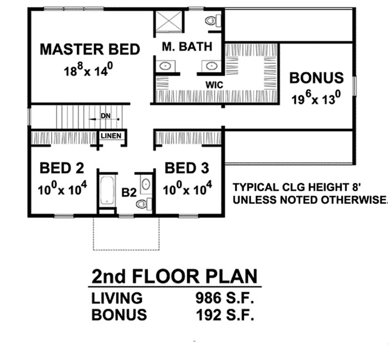 Florida House Plan Second Floor - 026D-1902 - Shop House Plans and More