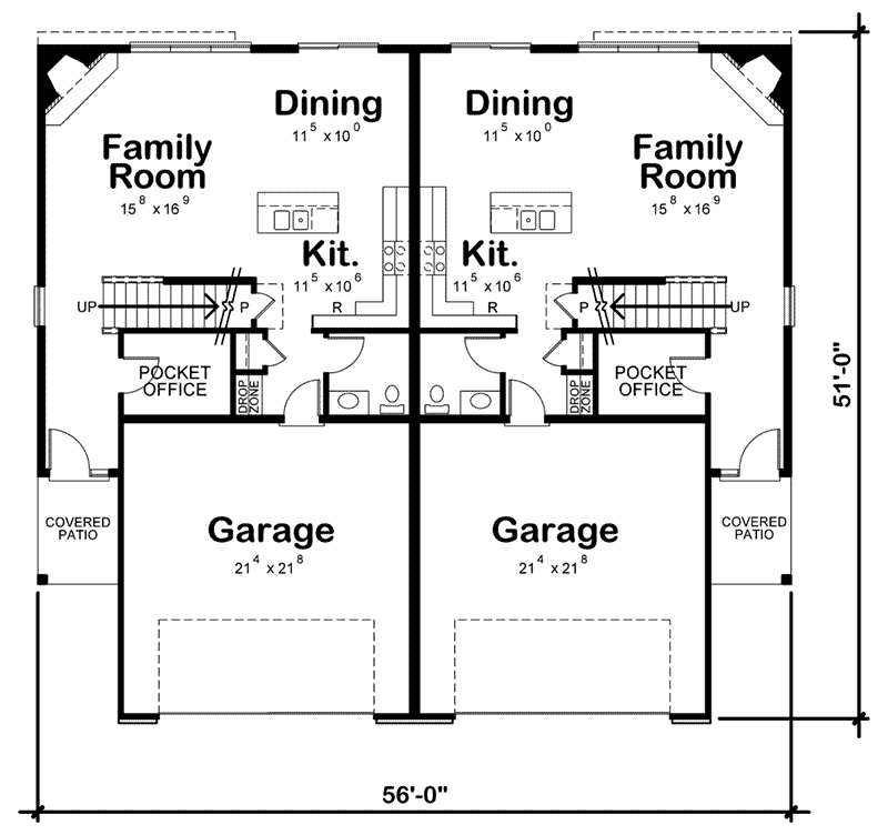 Multi-Family Home Plan First Floor 026D-2025