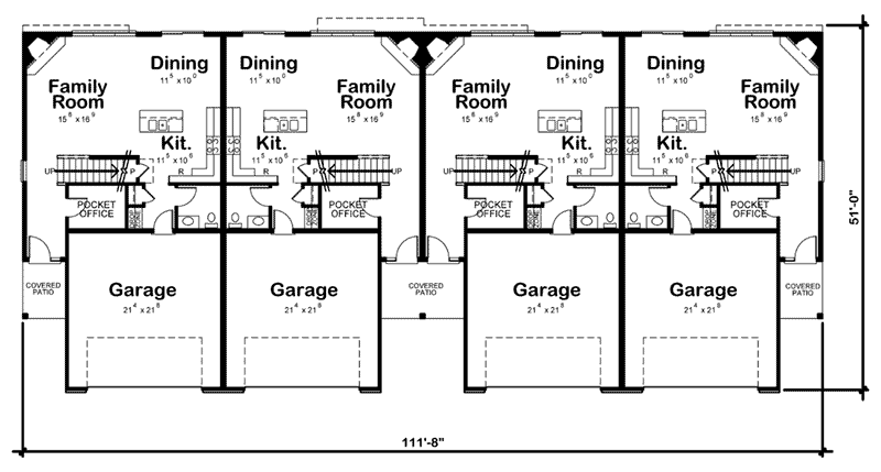 Multi-Family Home Plan First Floor 026D-2026