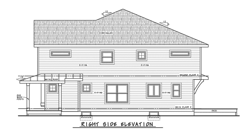 Craftsman House Plan Right Elevation - Lynnae Country Duplex 026D-2027 - Shop House Plans and More