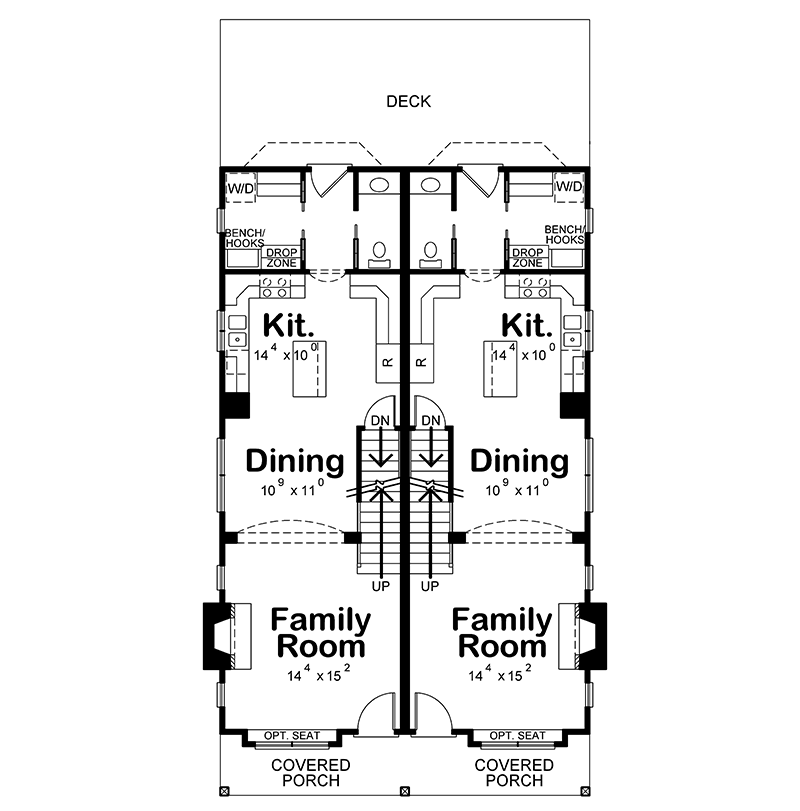 Multi-Family House Plan First Floor - 026D-2087 - Shop House Plans and More