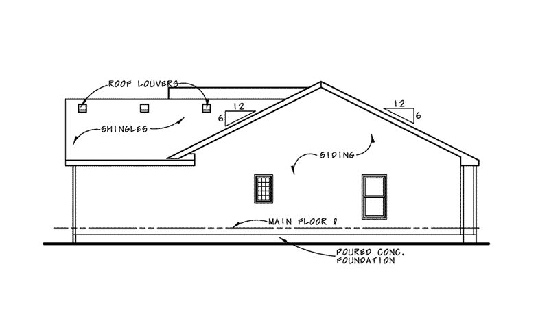 Traditional House Plan Right Elevation - 026D-2115 - Shop House Plans and More