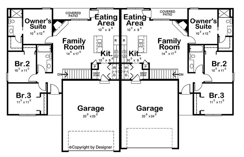 Multi-Family Home Plan First Floor 026D-2176
