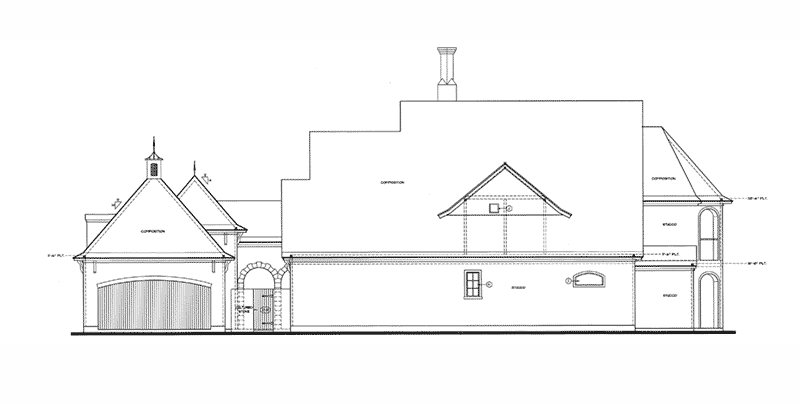 Traditional House Plan Right Elevation - Monardo Tudor Style Home 026S-0018 | House Plans and More