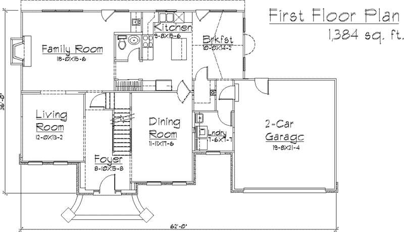 Georgian House Plan First Floor - McKinley Georgian Style Home 027D-0023 - Shop House Plans and More