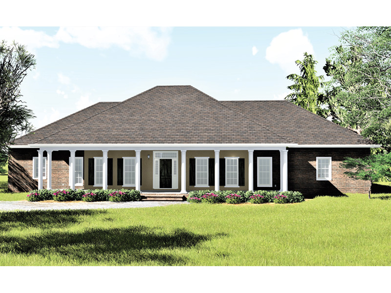 Colonial House Plan Front Photo 02 - Halifax Lane Lowcountry Home 028D-0018 - Search House Plans and More