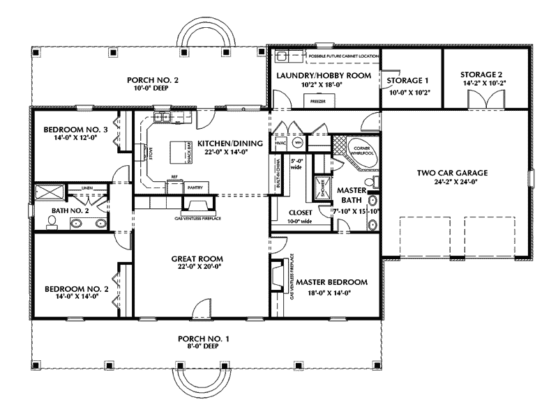 Gretta European Ranch Home Plan 028D-0045 - Search House Plans and More