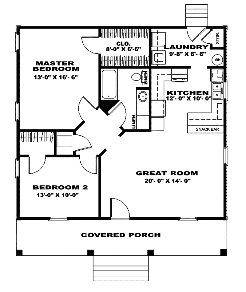 Warren Grove Cabin Home Plan 028D0057 House Plans and More
