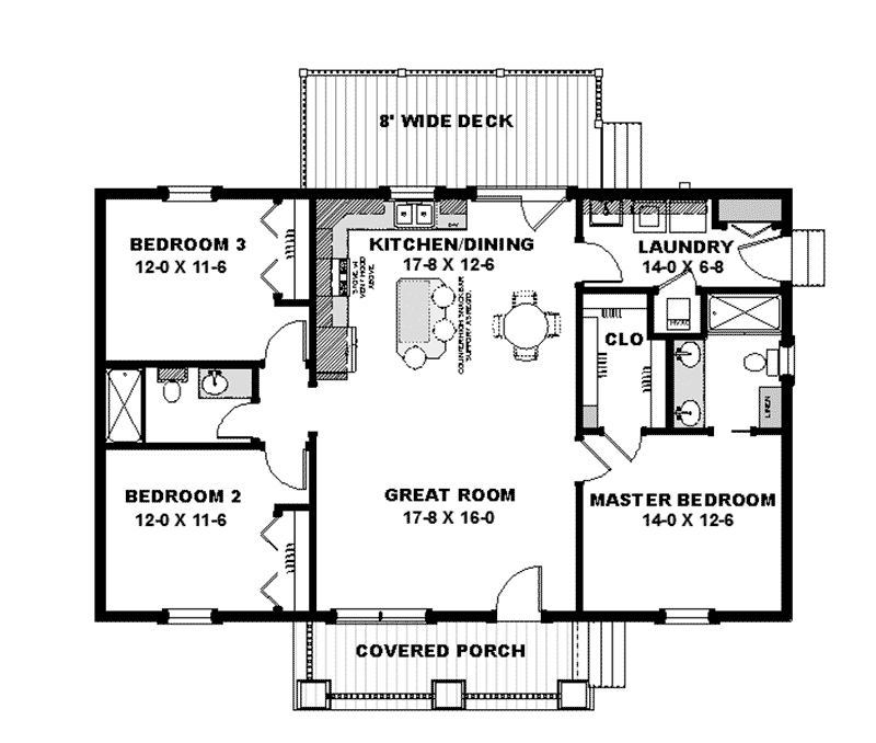 Acadian Home Plan First Floor 028D-0092