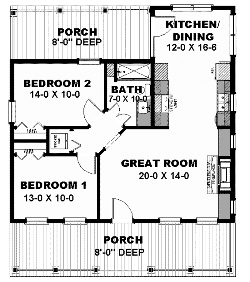 Bungalow House Plan First Floor - Miller Lane Modern Farmhouse 028D-0108 - Shop House Plans and More