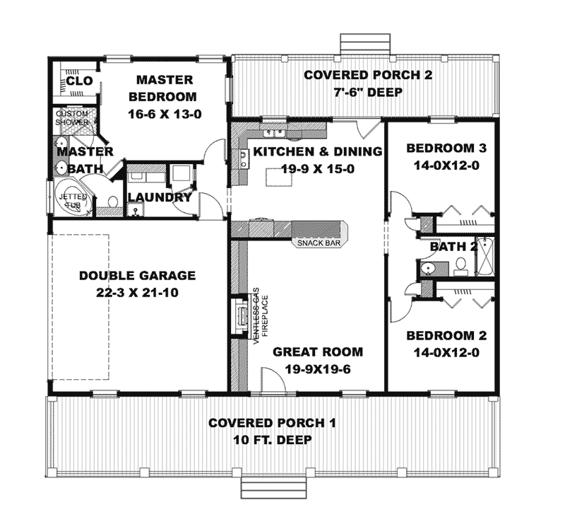 Vacation Home Plan First Floor 028D-0112