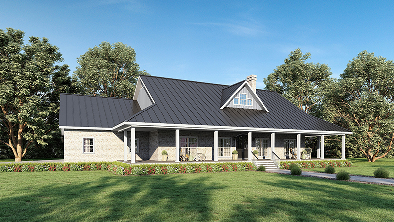 Ranch House Plan Front of Home - 028D-0114 - Shop House Plans and More