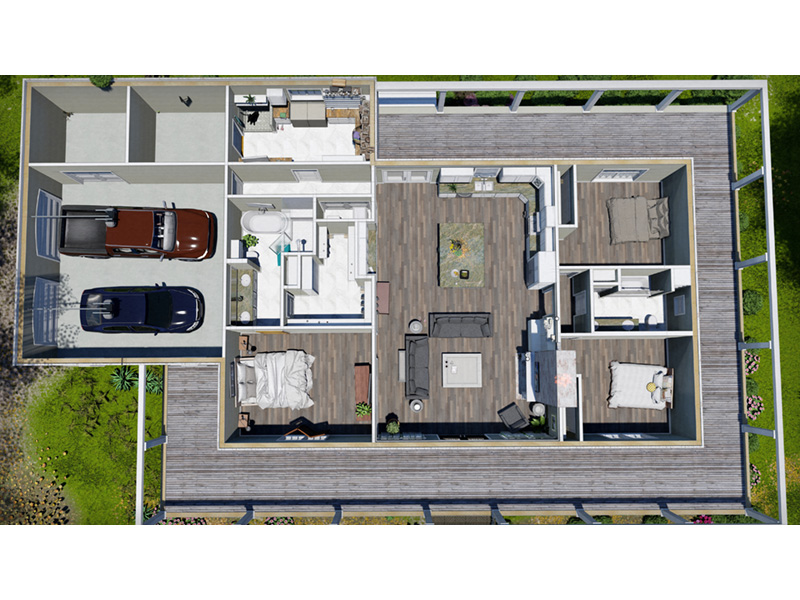 Ranch House Plan Garage Photo - 028D-0114 - Shop House Plans and More