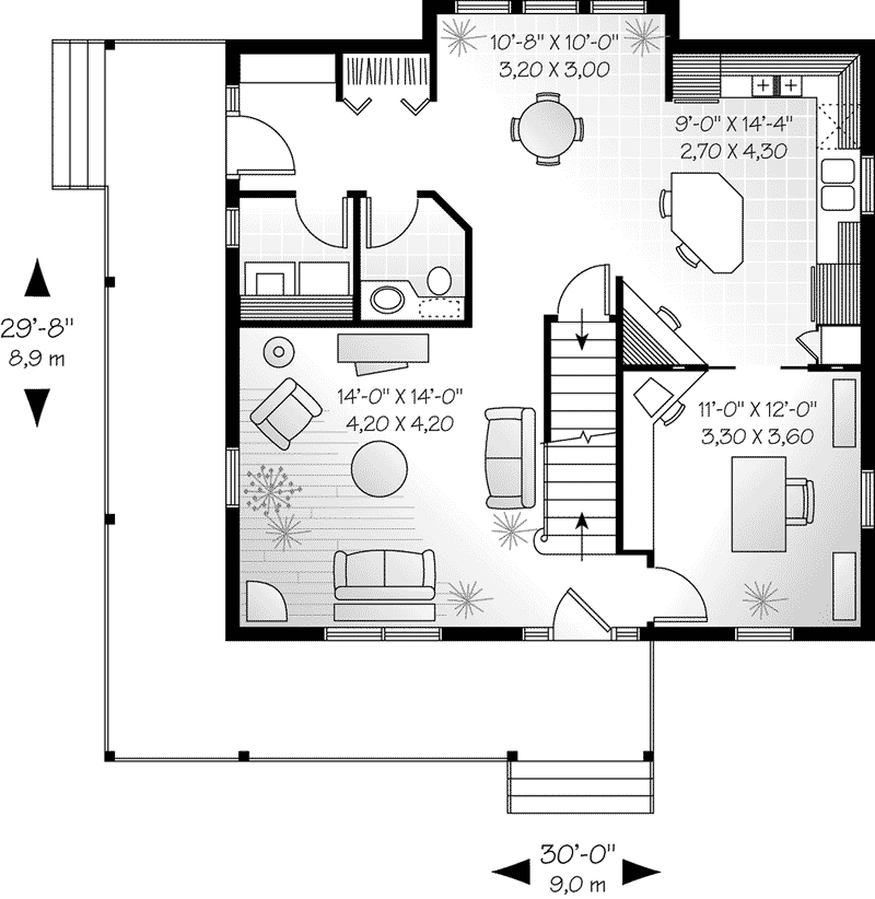 Southern House Plan First Floor - Marion Heights Farmhouse 032D-0552 | House Plans and More