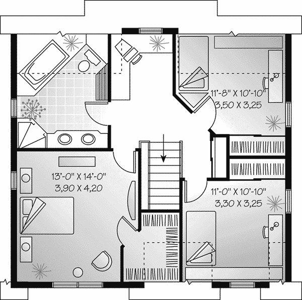 Southern Home Plan Second Floor 032D-0552