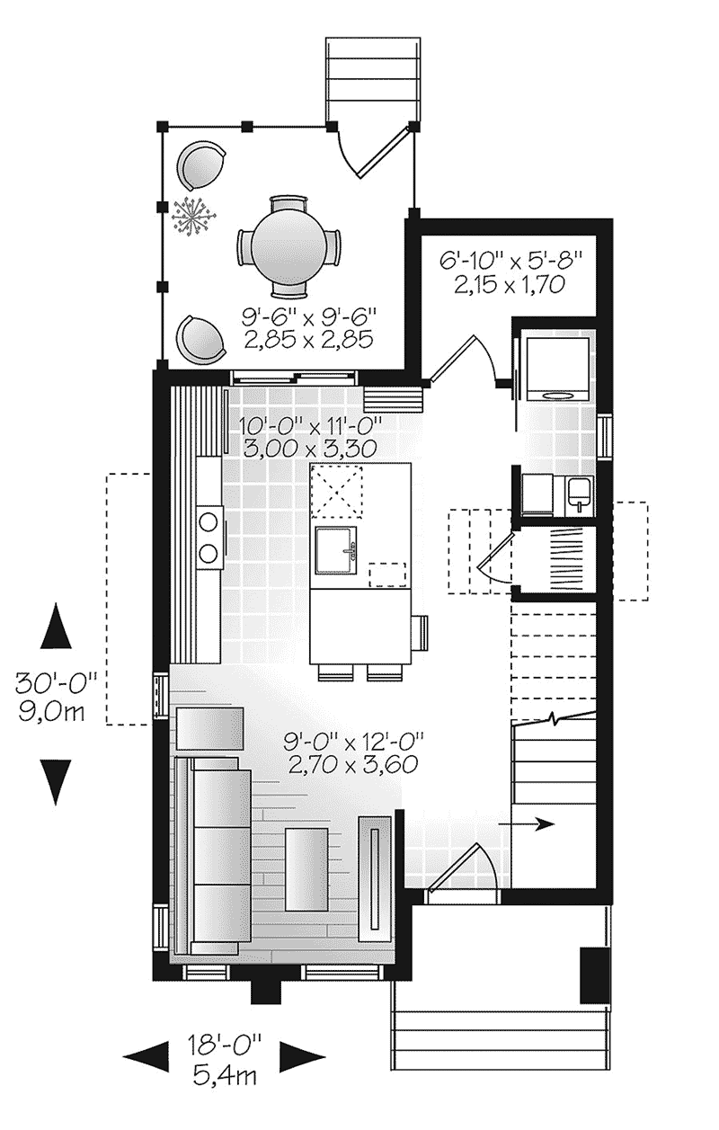 Contemporary Home Plan First Floor 032D-0806
